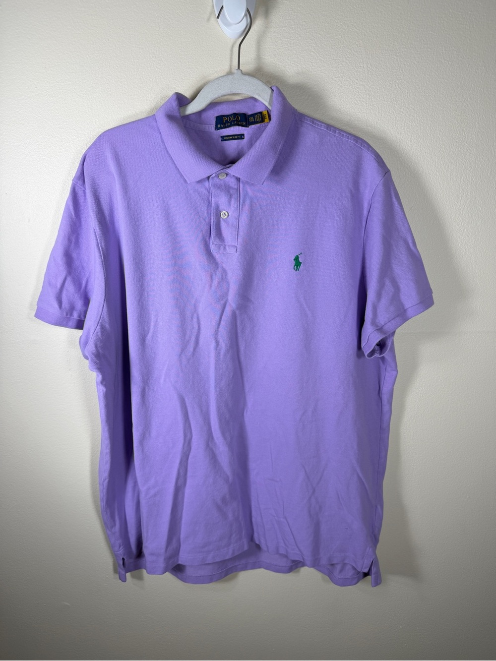 Polo Ralph Lauren Polo Shirt Mens XXL Purple Cotton Pony Logo Slim Fit Golf - Picture 2 of 5